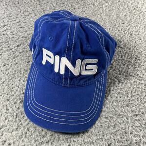 PING G10 Rapture V2 Golf Hat Blue White Stitching Adjustable Strapback Cap Mens